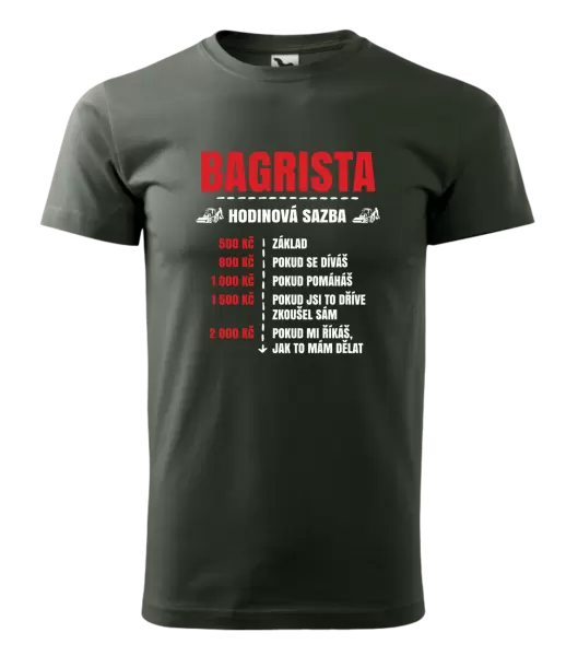 Pánské tričko Hodinová sazba - bagrista