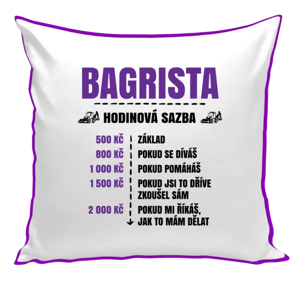 Polštář Hodinová sazba - bagrista