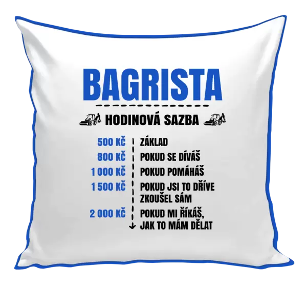 Polštář Hodinová sazba - bagrista