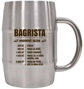 Nerezový chladicí půllitr Hodinová sazba - bagrista