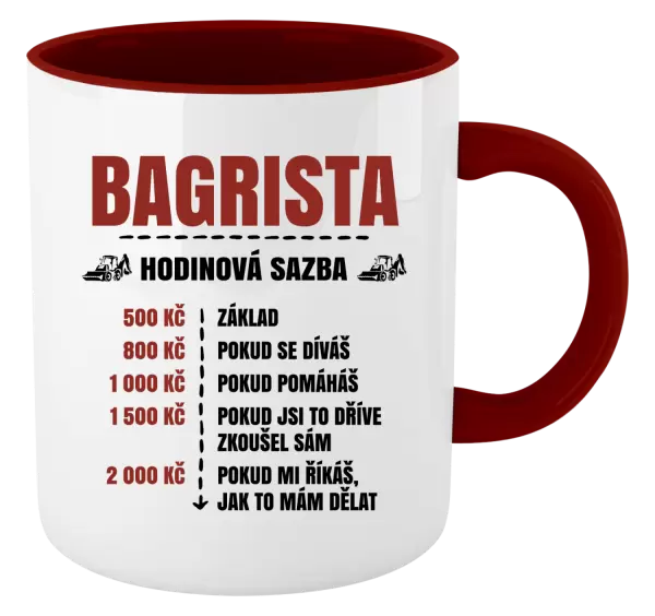 Hrnek Hodinová sazba - bagrista