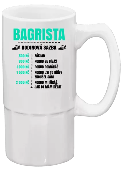 Půllitr Hodinová sazba - bagrista