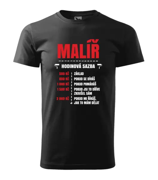 Pánské tričko Hodinová sazba - malíř
