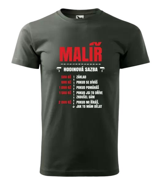 Pánské tričko Hodinová sazba - malíř