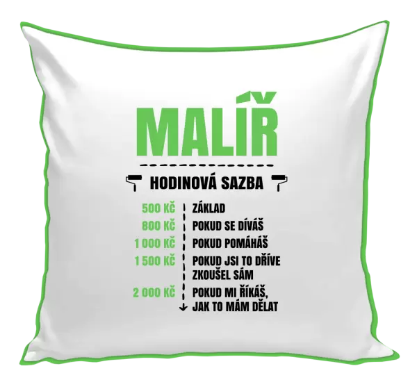 Polštář Hodinová sazba - malíř