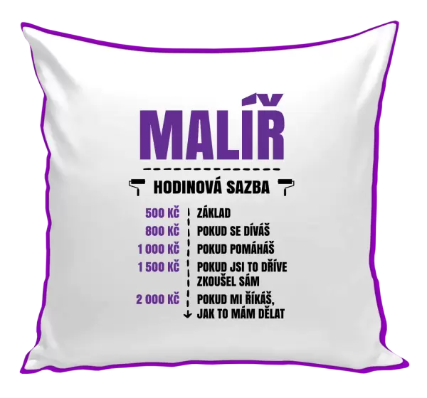 Polštář Hodinová sazba - malíř