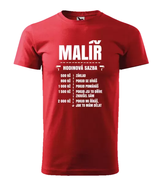 Pánské tričko Hodinová sazba - malíř