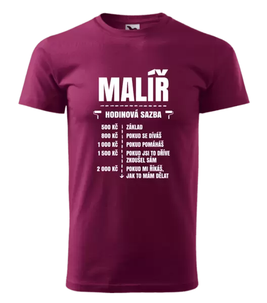 Pánské tričko Hodinová sazba - malíř