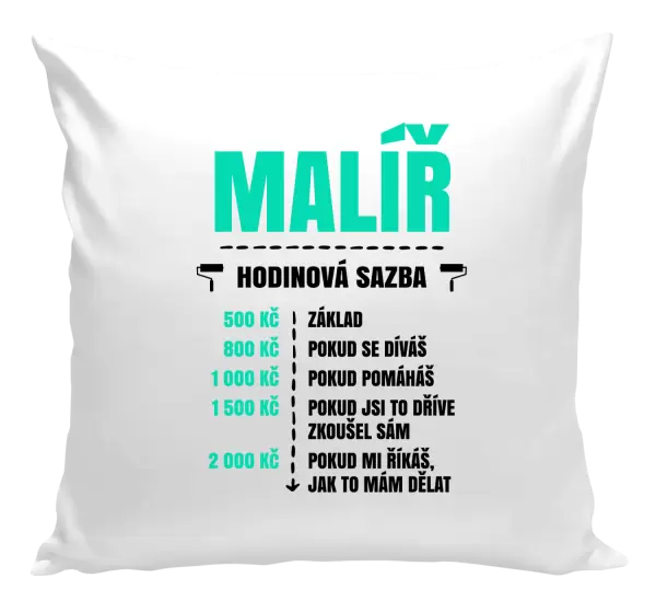 Polštář Hodinová sazba - malíř