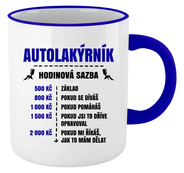 Hrnek Hodinová sazba - autolakýrník