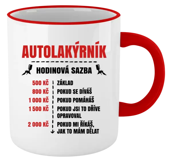 Hrnek Hodinová sazba - autolakýrník