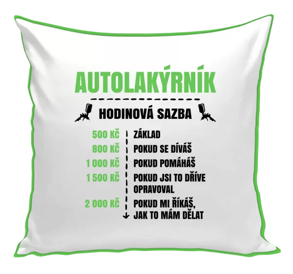 Polštář Hodinová sazba - autolakýrník