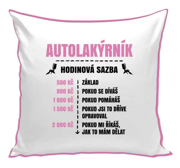 Polštář Hodinová sazba - autolakýrník