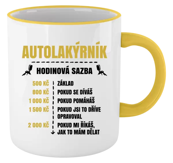 Hrnek Hodinová sazba - autolakýrník