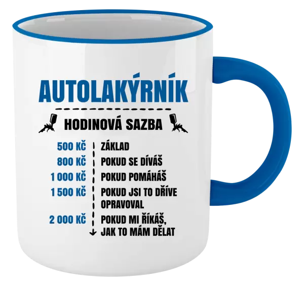 Hrnek Hodinová sazba - autolakýrník