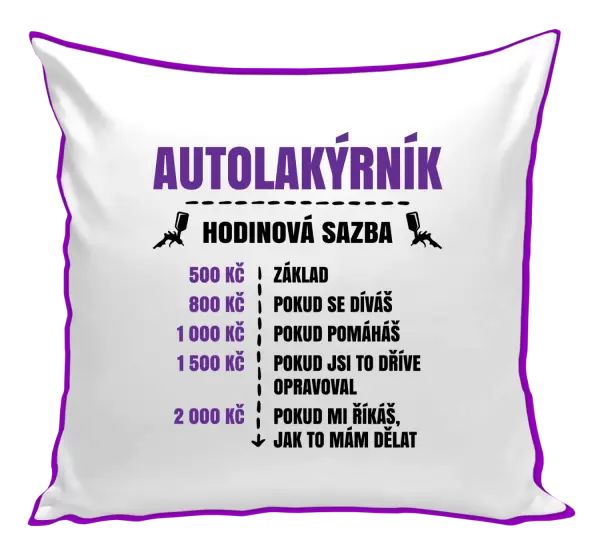 Polštář Hodinová sazba - autolakýrník