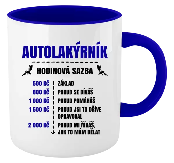 Hrnek Hodinová sazba - autolakýrník