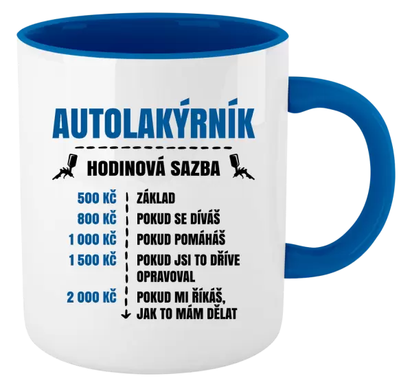 Hrnek Hodinová sazba - autolakýrník