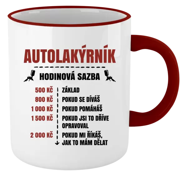 Hrnek Hodinová sazba - autolakýrník