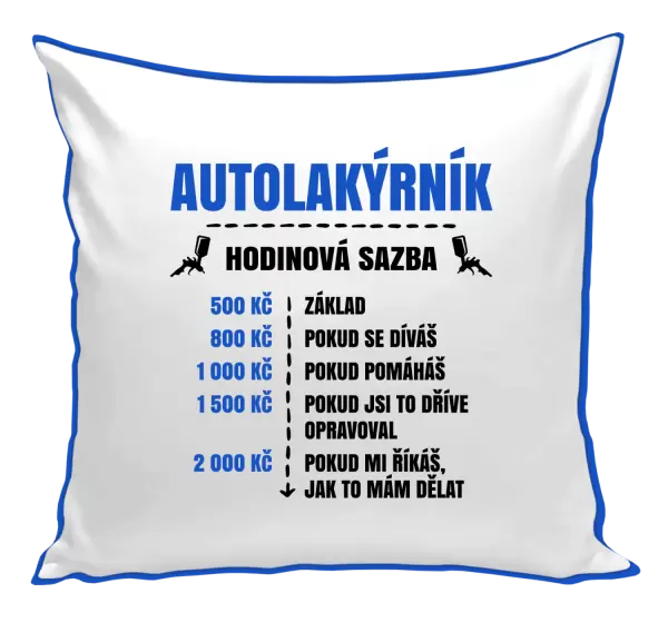 Polštář Hodinová sazba - autolakýrník