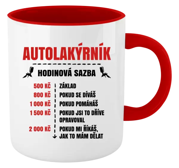 Hrnek Hodinová sazba - autolakýrník