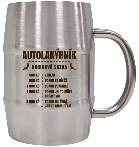 Nerezový chladicí půllitr Hodinová sazba - autolakýrník