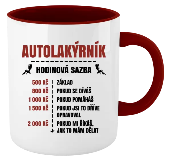 Hrnek Hodinová sazba - autolakýrník