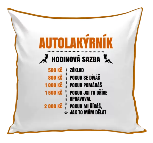Polštář Hodinová sazba - autolakýrník