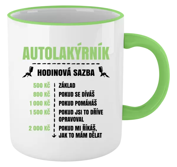 Hrnek Hodinová sazba - autolakýrník
