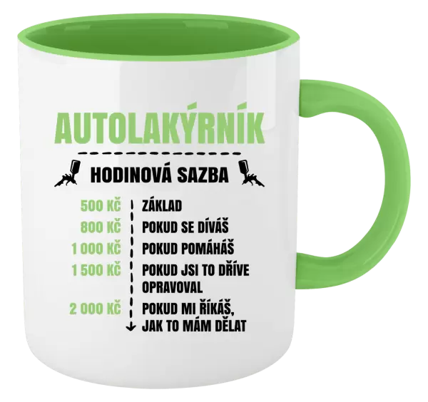 Hrnek Hodinová sazba - autolakýrník