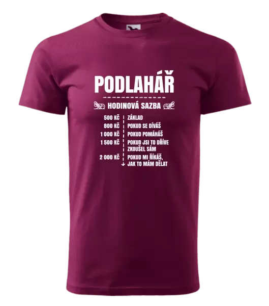Pánské tričko Hodinová sazba - podlahář