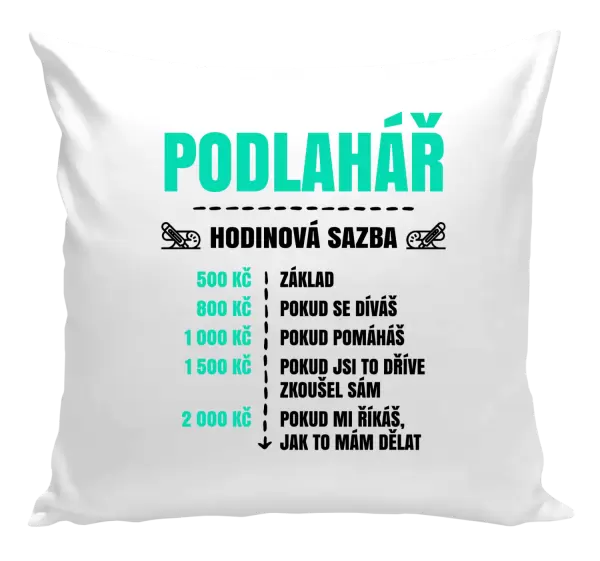 Polštář Hodinová sazba - podlahář