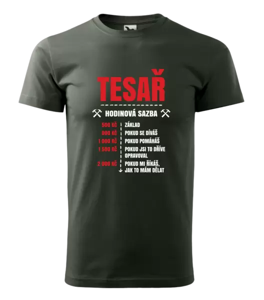 Pánské tričko Hodinová sazba - tesař