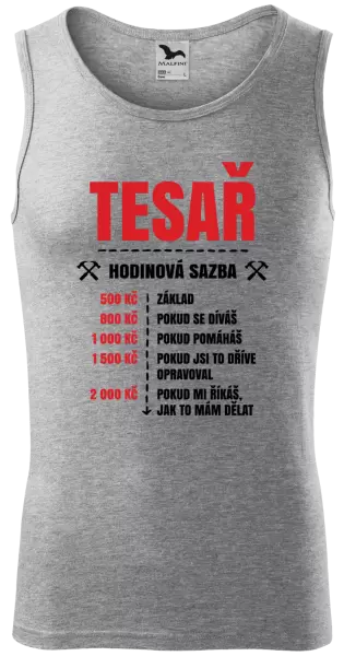 Pánské tílko Hodinová sazba - tesař