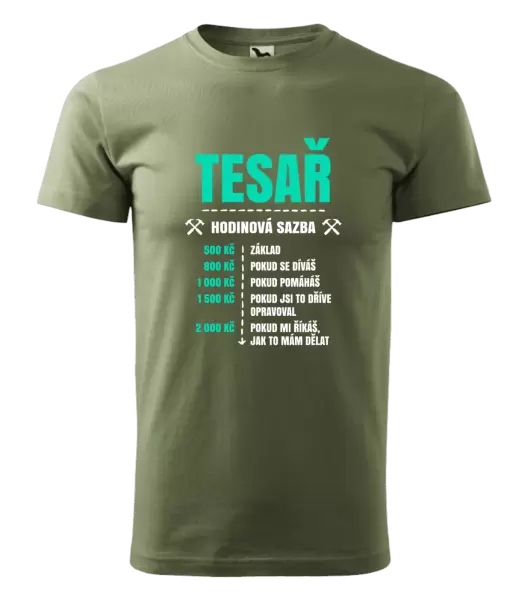Pánské tričko Hodinová sazba - tesař