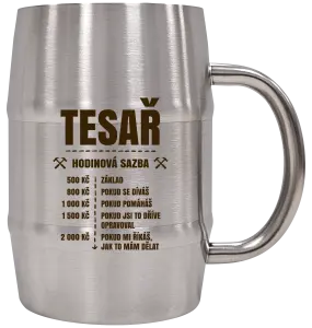 Nerezový chladicí půllitr Hodinová sazba - tesař