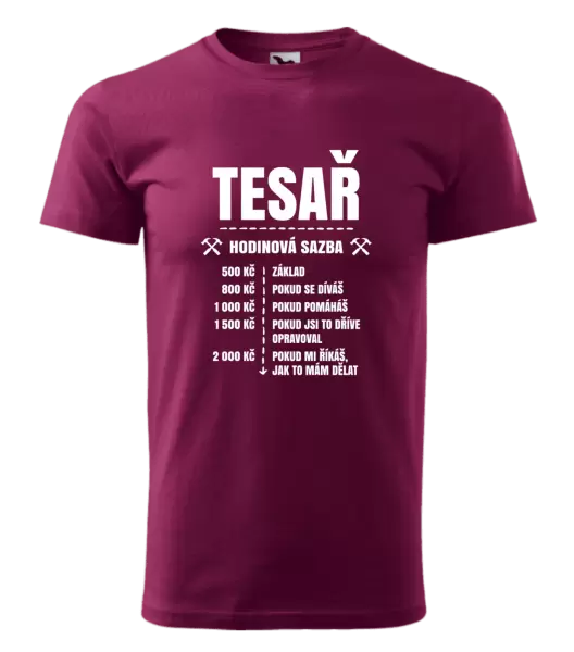 Pánské tričko Hodinová sazba - tesař