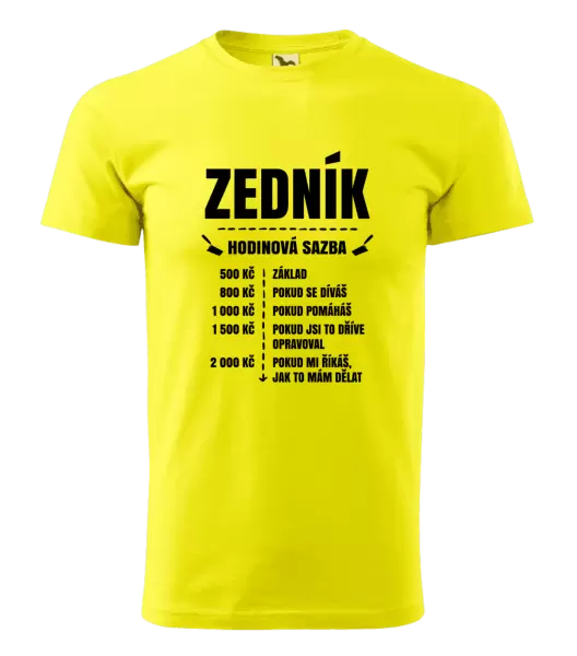 Pánské tričko Hodinová sazba - zedník