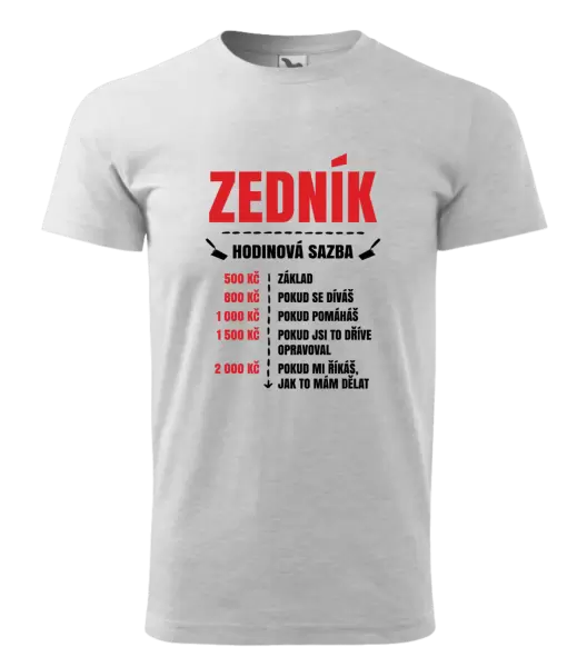 Pánské tričko Hodinová sazba - zedník