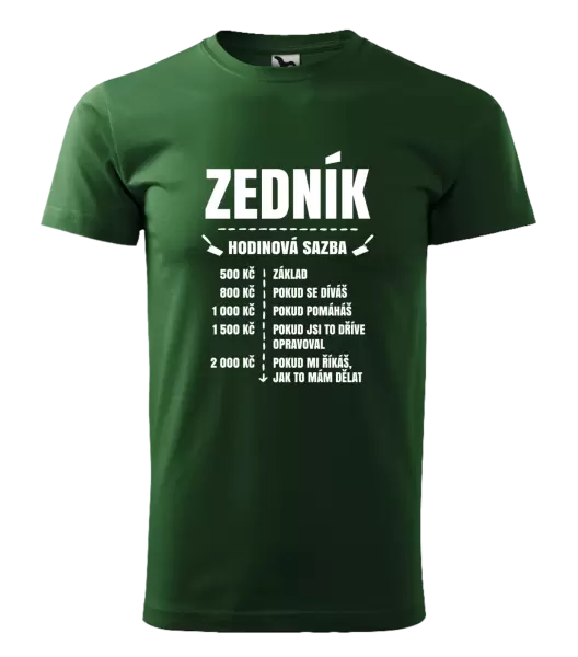 Pánské tričko Hodinová sazba - zedník
