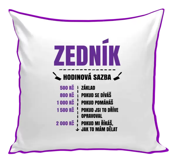 Polštář Hodinová sazba - zedník