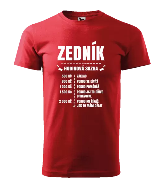 Pánské tričko Hodinová sazba - zedník