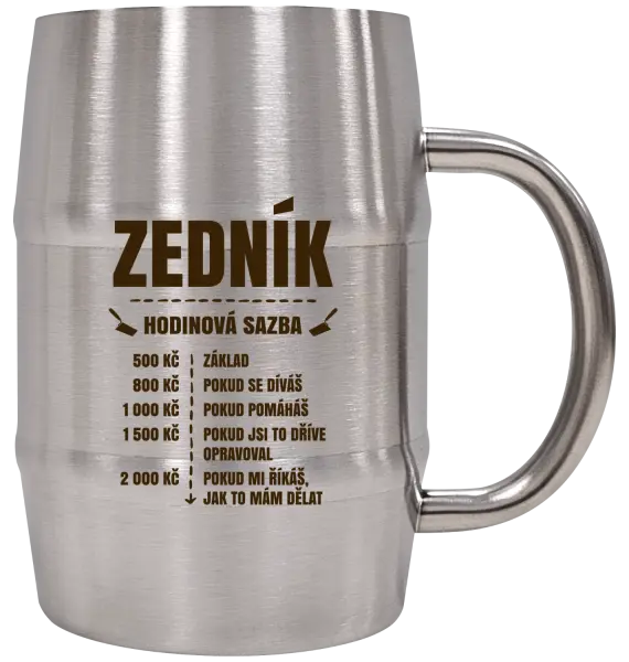 Nerezový chladicí půllitr Hodinová sazba - zedník