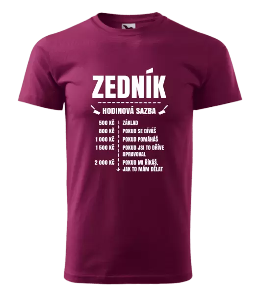 Pánské tričko Hodinová sazba - zedník