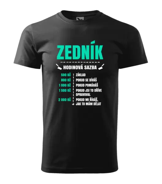 Pánské tričko Hodinová sazba - zedník