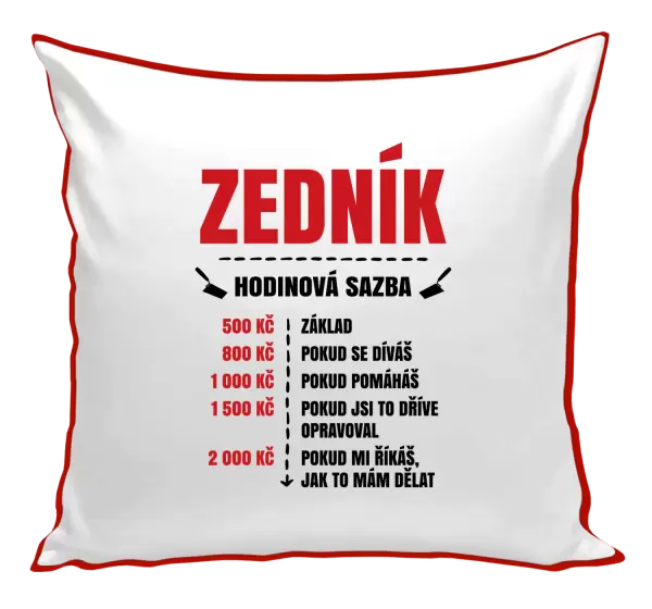 Polštář Hodinová sazba - zedník