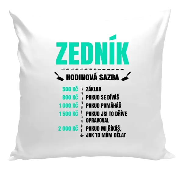 Polštář Hodinová sazba - zedník