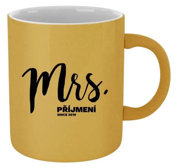 Metalický hrnek Mrs. since ...