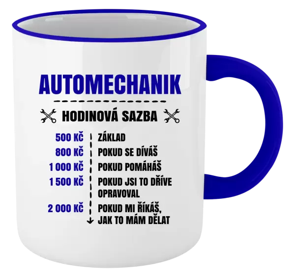 Hrnek Hodinová sazba - automechanik