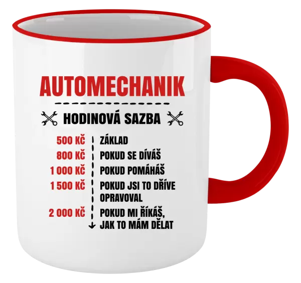 Hrnek Hodinová sazba - automechanik